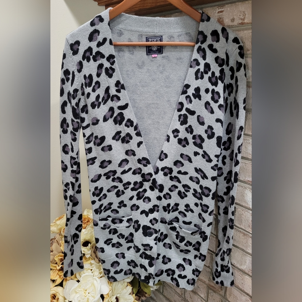 Pink by Victoria's Secret cheetah print cardigan